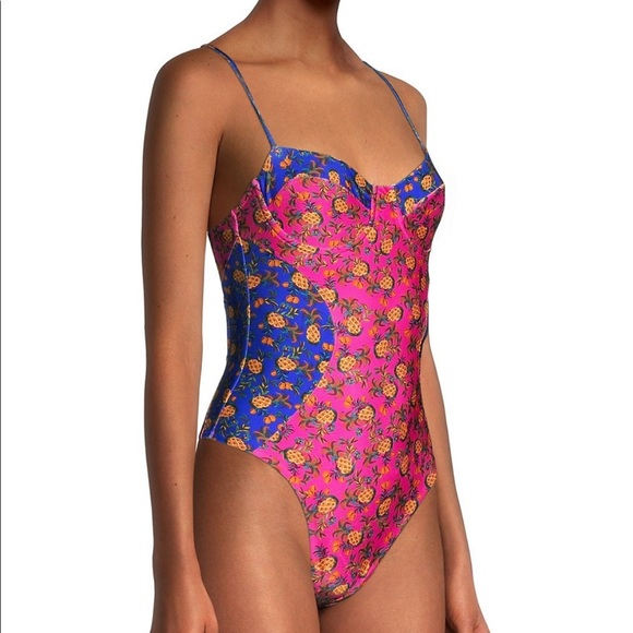 Farm Rio Fruits Dots One Piece Swimsuit sz M 175$ - Picture 6 of 15